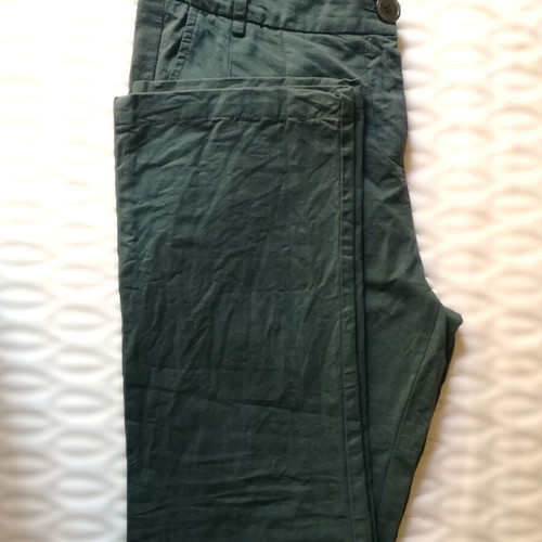 Lussile office pants, green gabardine fabric
