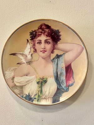 Πιάτο τοίχου ρομαντικό 24εκ. καινούργιο από γερμανική πορσελάνη