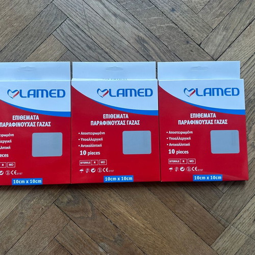 Paraffin Gauze Dressings new, pack of 3
