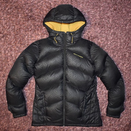 Helly Hansen women's down jacket with snowflakes size S used, black
