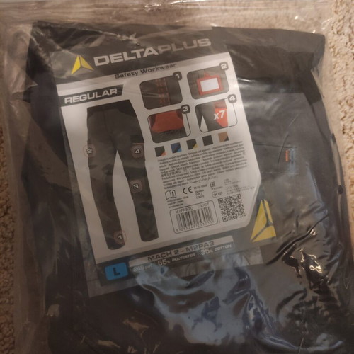 Delta Plus Mach 2 M2PA3 Safety Workwear Pants new, size L, grey/black