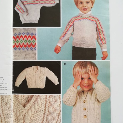Maillagogo magazine used with baby knitting patterns, French