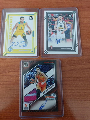 Panini Donruss Euroleague 2023-2024 Dominators και Retro Signatures Series, σαν καινούργιο, 3 συλλεκτικές κάρτες