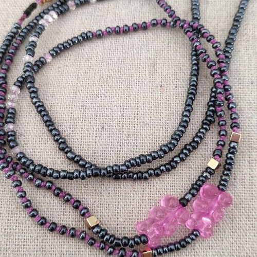 Glasses Chain with Haribo Pink Beads like new