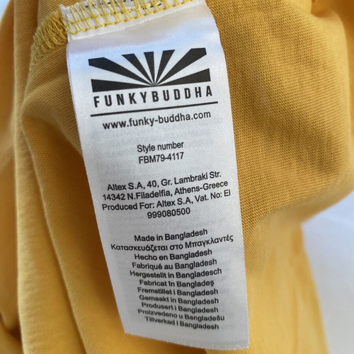 Funky Buddha XL t-shirt used, mustard color