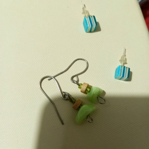 Earrings made of plastic beads, summer style, like new, pack of 4