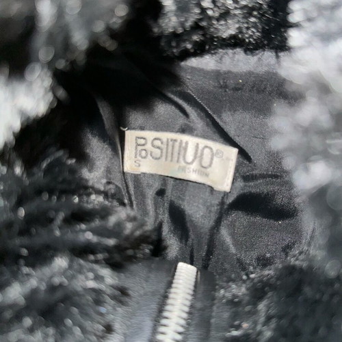 Synthetic fur jacket like new, black