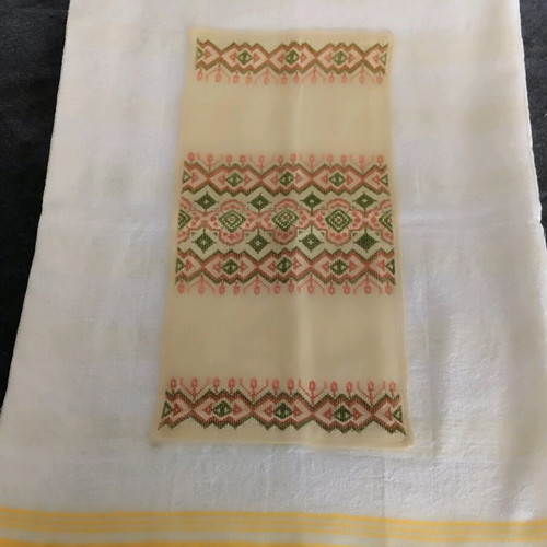 Woven cotton pillowcase new with embroidery 65x40 cm