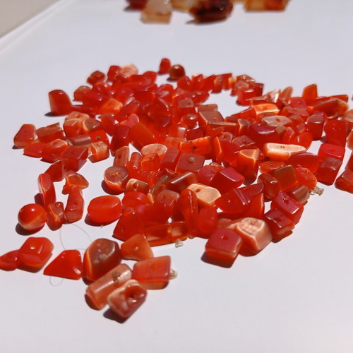 Carnelian stones with hole for jewelry making, like new