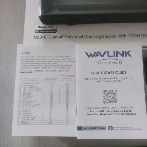 Wavlink WL-UG69PD2 Pro Docking Station new with Dual 4K 60Hz and 100W PD