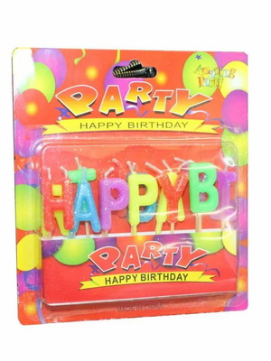 Κεράκια γενεθλίων πολύχρωμα "Happy Birthday" καινούργια