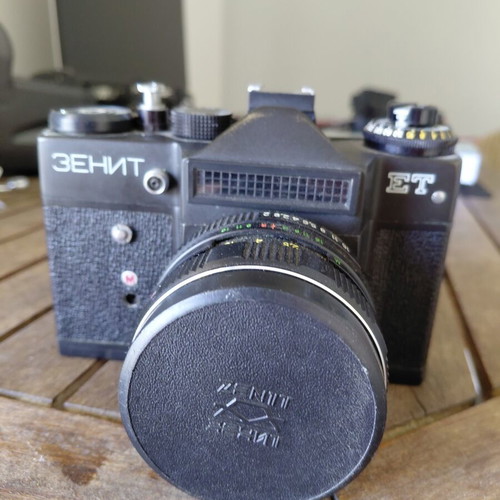 Zenit‑E film camera with Helios‑44M‑4 58mm f/2 lens used
