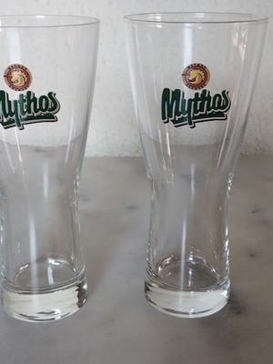 Σετ 2 ποτήρια μπίρας Mythos σαν καινούργιο 400ml