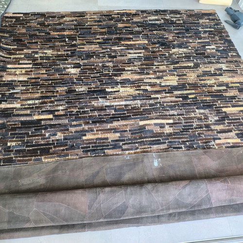 Patchwork Cowhide Rug used, large 280x190cm, Guy Laroche