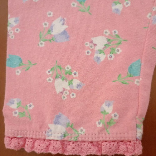 Benetton floral leggings used, pink with romantic lace, toddler size