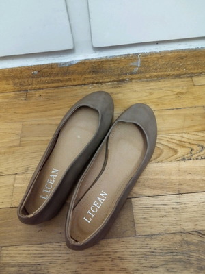 Women's ballet shoes used, vintage cottage core style, gray, size 39
