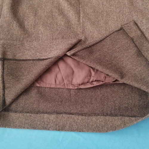 Vintage women's maxi skirt brown mélange wool blend like new