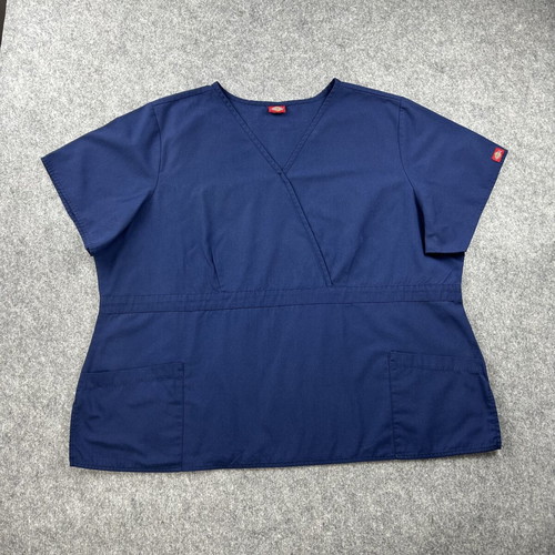 Dickies blue V-neck tunic workwear shirt used XL - XXL