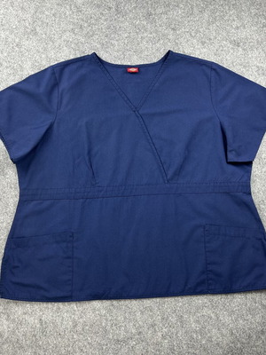 Dickies blue V-neck tunic workwear shirt used XL - XXL
