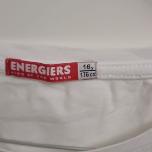 Energiers children's short-sleeve white t-shirt like new with sequins