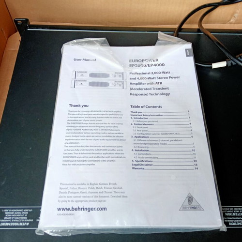 Europower EP2000 amplifier used