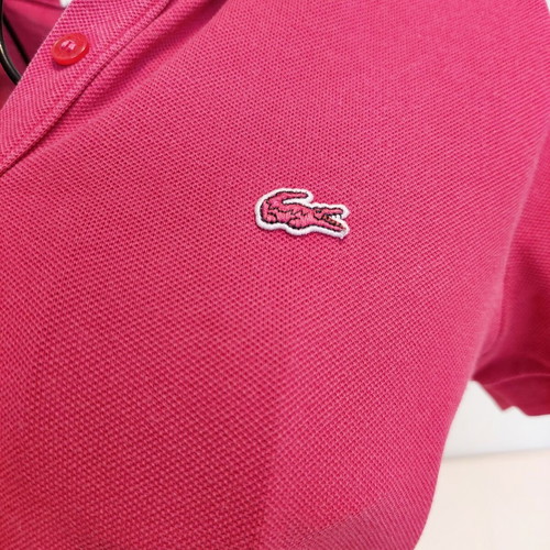 Lacoste women's pique polo shirt small fuchsia-dark pink like new