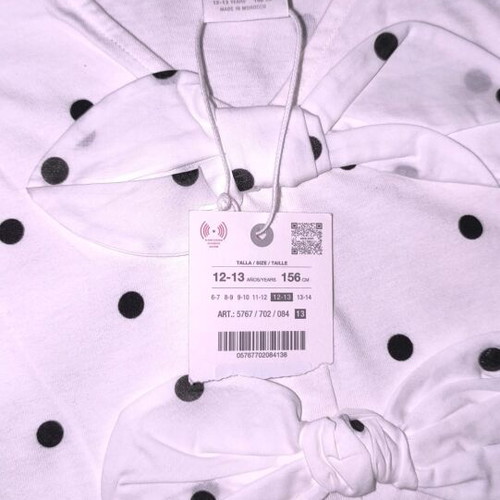 Zara white polka dot girls' top new with tags