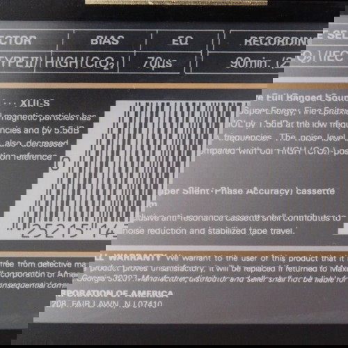 1990 Maxell XLII-S 90 запечатана касета
