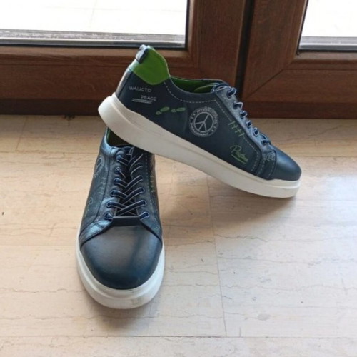 Boxer leather casual shoes size 44 like new, blue multicolor