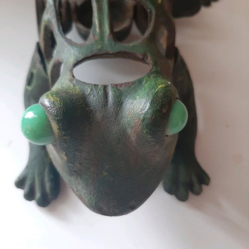 Japanese traditional frog lantern used, large metal decoration