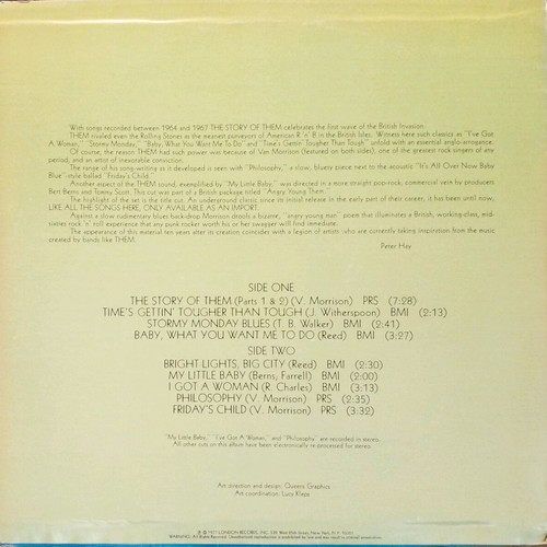 Them The Story Of Them vinyl used, rock