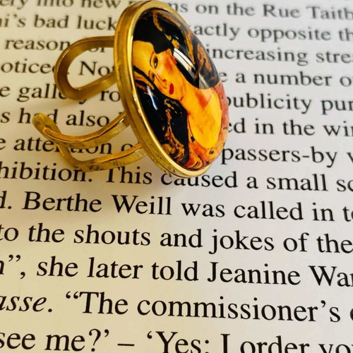 Handmade adjustable ring with Amedeo Modigliani painting