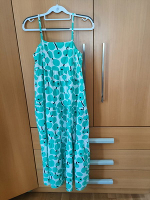 Attrattivo summer dress used, size S-M, beige and green
