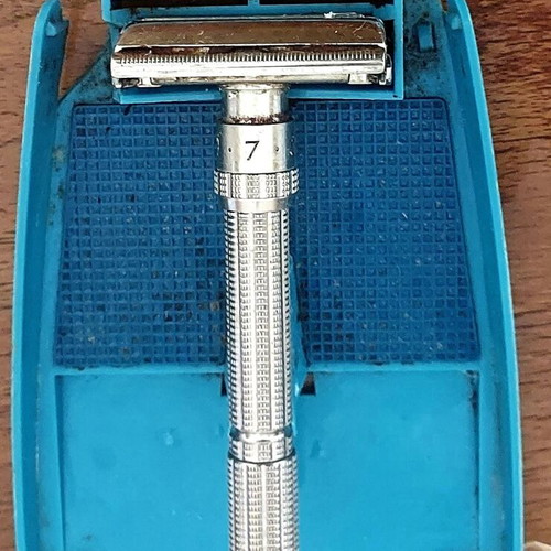 Gillette Slim Adjustable vintage safety razor used with original case