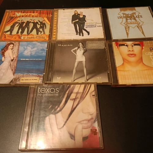 Pop CD collection used, 19 singles and 7 albums