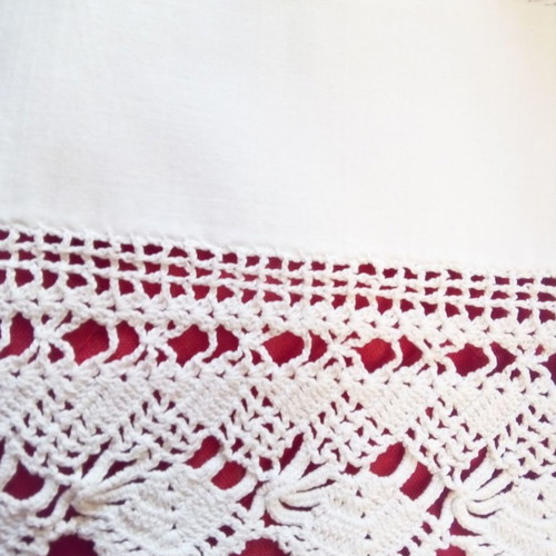 Pillowcases used with handmade lace and flat embroidery or ajour, set of 6