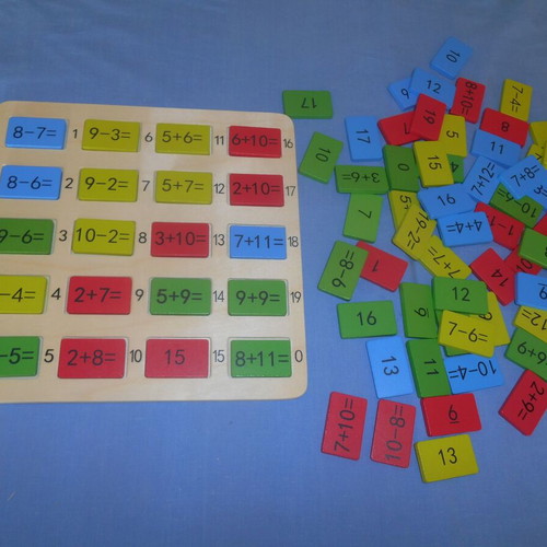 Playtive addition and subtraction learning game like new, wooden set
