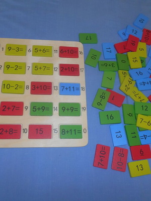 Playtive addition and subtraction learning game like new, wooden set
