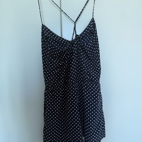 Zara polka dot romper like new, medium size, white and blue