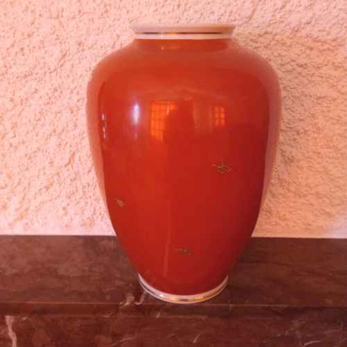 Hand-painted vase used, large porcelain or ceramic