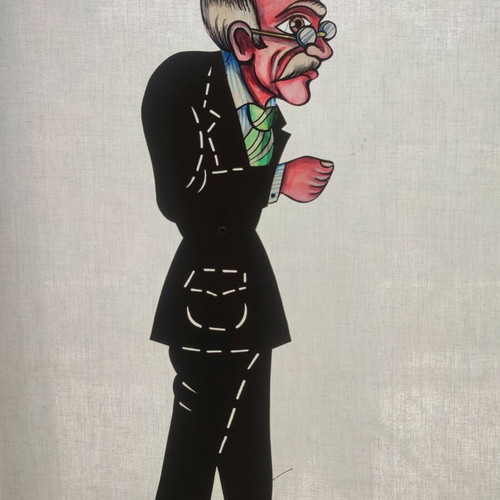 Professional shadow theatre figure like new, cardboard and plastic