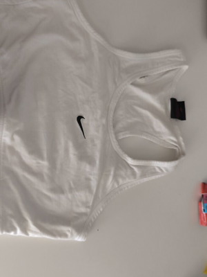 Nike cotton crop top, white
