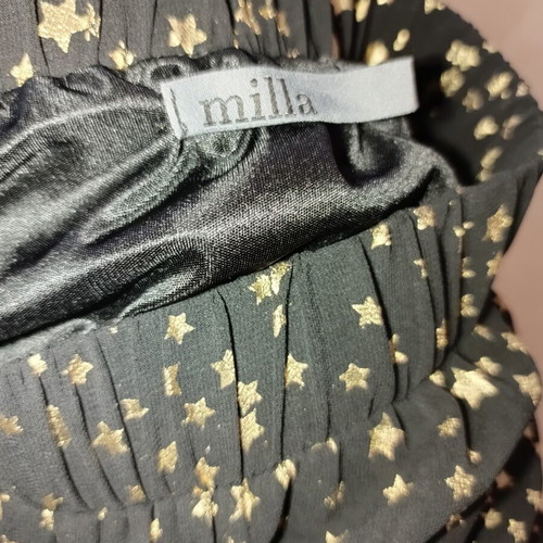 Girls Black And Gold Metallic Star Ruffle Skirt Like New