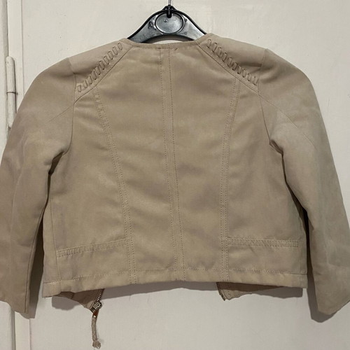 Kids bomber H&M like new, zip, suede fabric, grey and beige