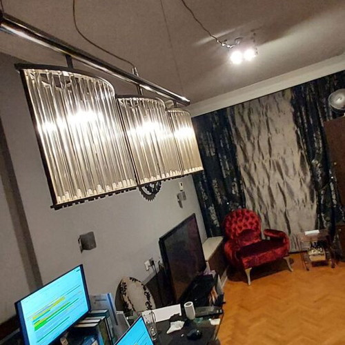Custom Made triple pendant ceiling light, plexiglass