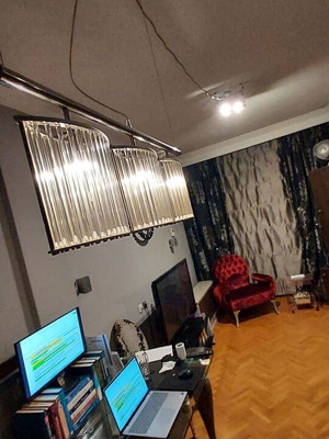 Custom Made triple pendant ceiling light, plexiglass