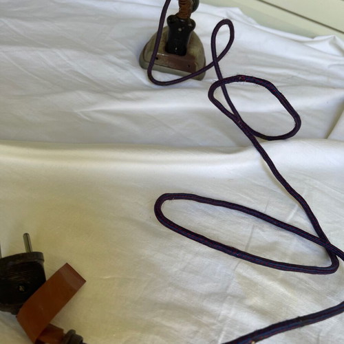 Old iron used with cable for decoration