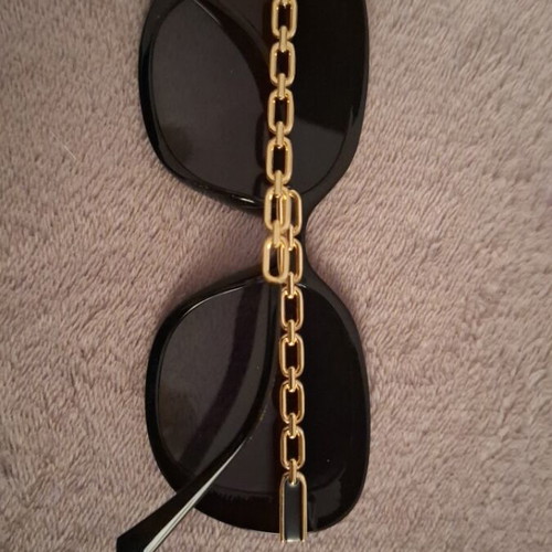 Fashion glasses new black with gold chain effect