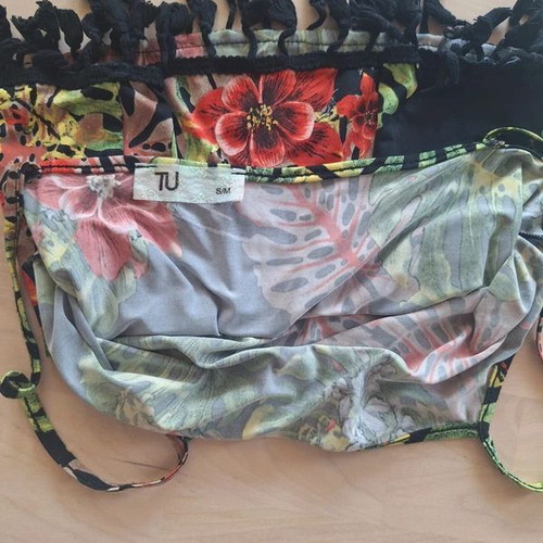 Tu Boho Tropical Fringe Crop Top like new, size S/M