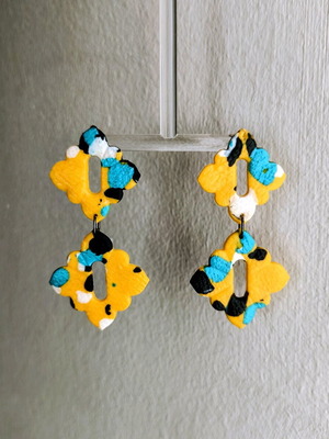 Handmade polymer clay earrings new with steel fastenings